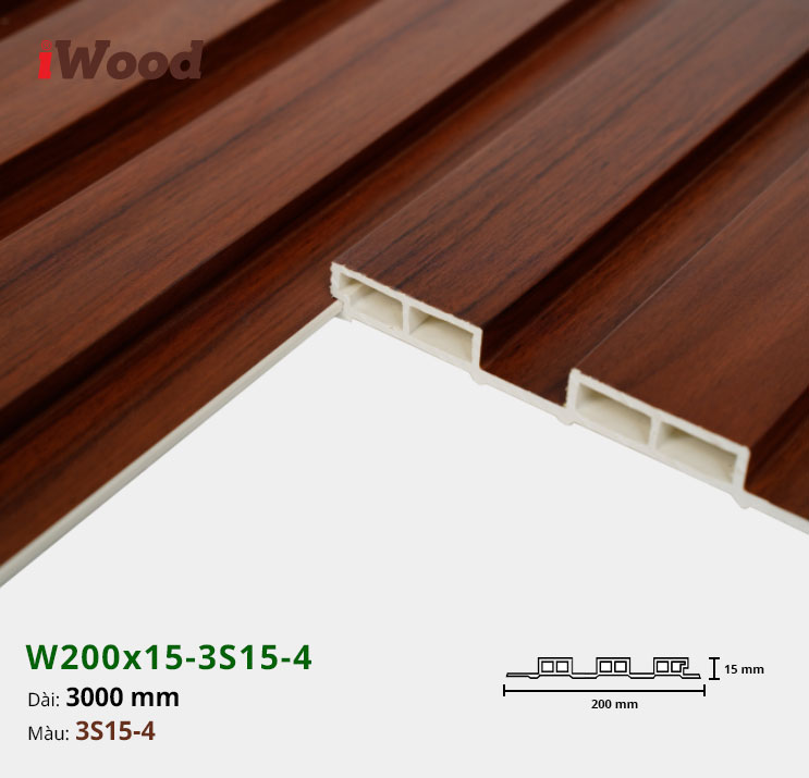 Tấm ốp tường trần 3 sóng iWood 3S15-4