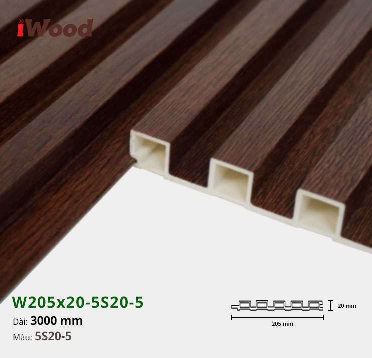 Tấm ốp tường trần 5 sóng iWood 5S20-5 - Ảnh 2