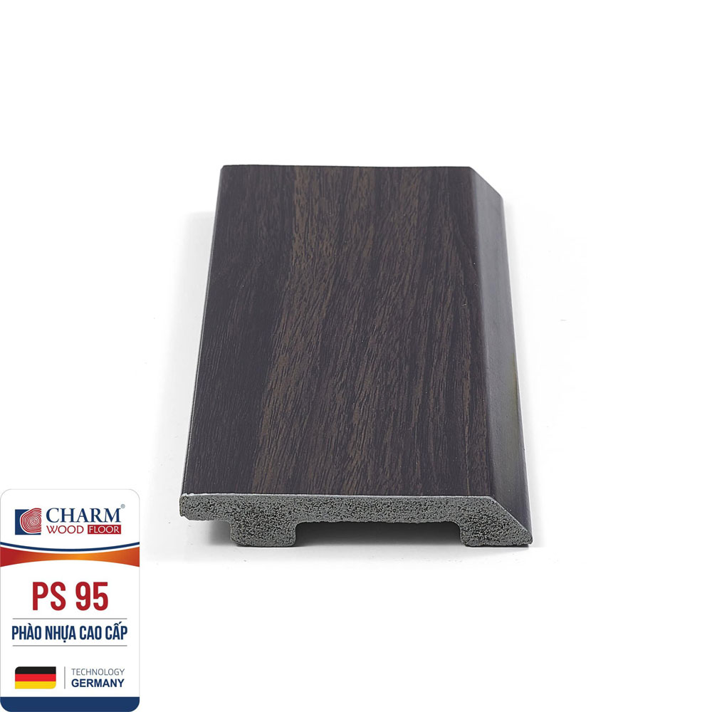 Len chân tường vân gỗ cao 9cm màu đen PS 95