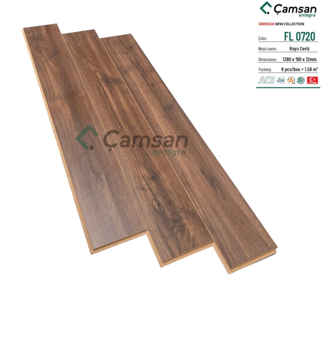Sàn gỗ Camsan Serenza FL 0720 dày 12mm